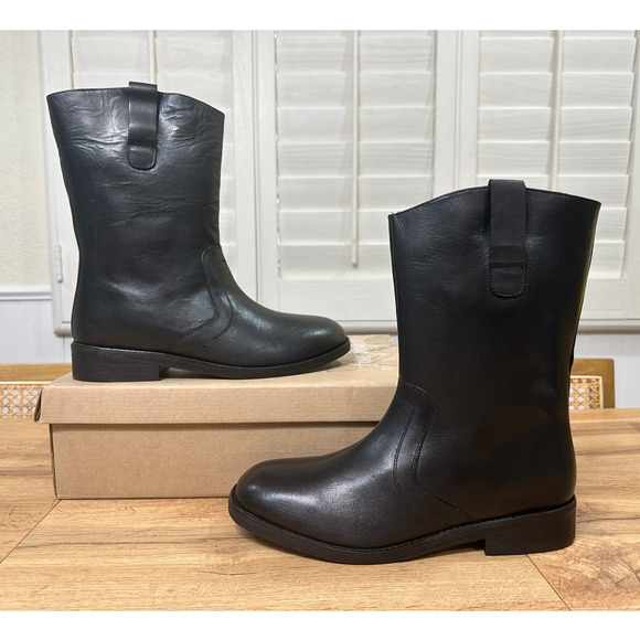 Free People Easton Equestrian Ankle Boot Black Leather Upper Size 9 US 40 EU NIB - Picture 10 of 16